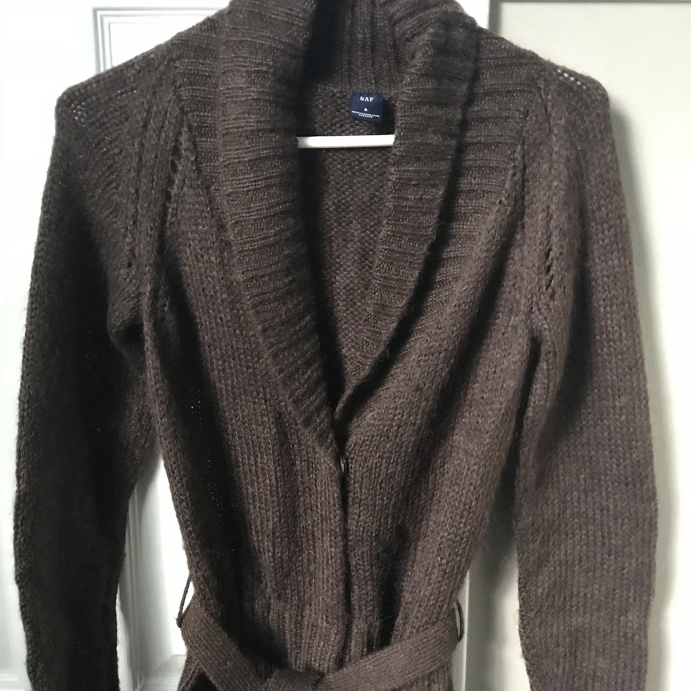 GAP Brown Shawl Collar Knit Cardigan
